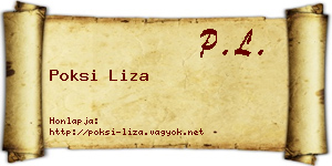 Poksi Liza névjegykártya